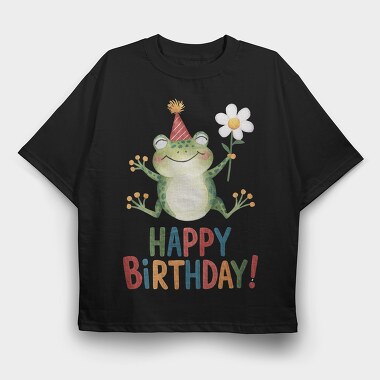 Frog Party Hat, Tricou Oversize Barbati (Unisex)