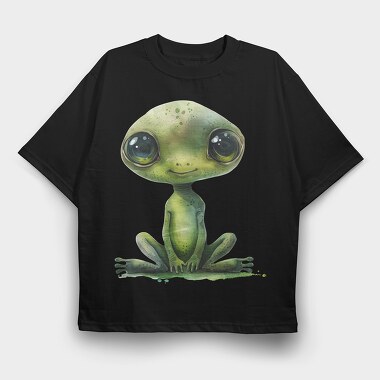 Frog Space Baby, Tricou Oversize Barbati (Unisex)