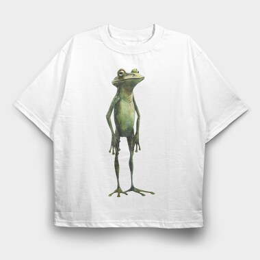 Frog Standing Wise, Tricou Oversize Barbati (Unisex)