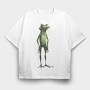 Frog Standing Wise, Tricou Oversize Barbati (Unisex)