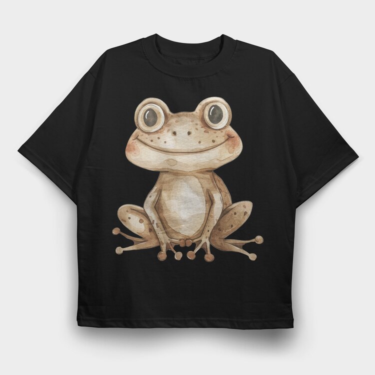Frog Woodland Cute, Tricou Oversize Barbati (Unisex)