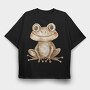 Frog Woodland Cute, Tricou Oversize Barbati (Unisex)