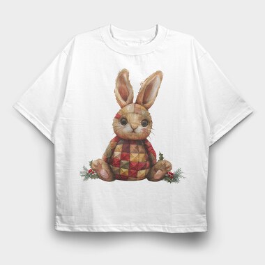 Frosty Bunny Quilted, Tricou Oversize Barbati (Unisex)