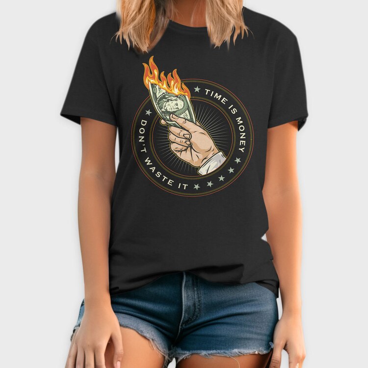 Burning Time Is Money, Tricou Barbati (Unisex)