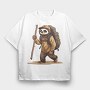 Sloth Hiking, Tricou Oversize Barbati (Unisex)
