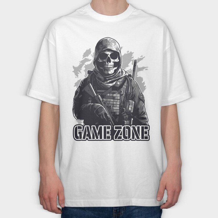 Skull Soldier Game, Tricou Oversize Barbati (Unisex)