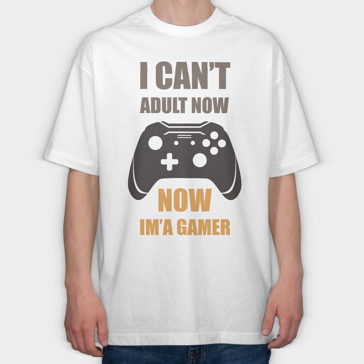Gamer Now Adult, Tricou Oversize Barbati (Unisex)