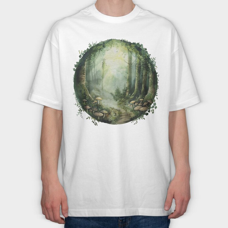 Forest Mystic Mushrooms, Tricou Oversize Barbati (Unisex)