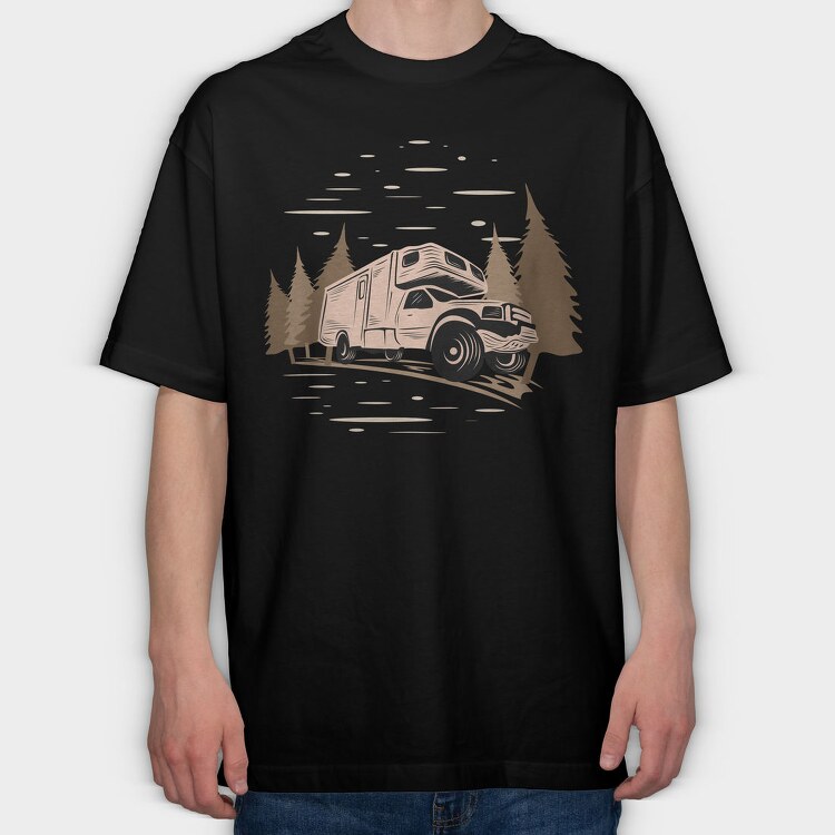 Camper Road Trip, Tricou Oversize Barbati (Unisex)