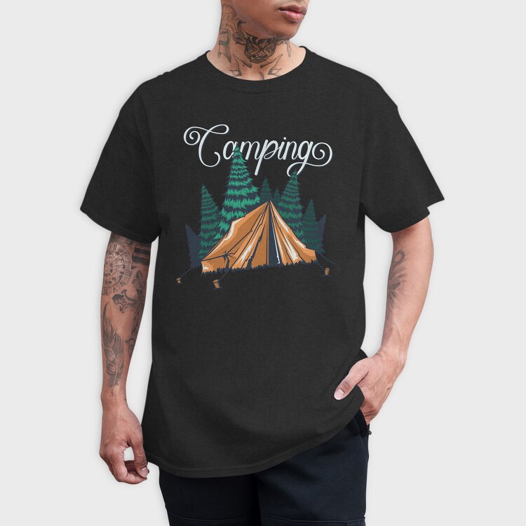 Camping Forest Tent, Tricou Barbati (Unisex)