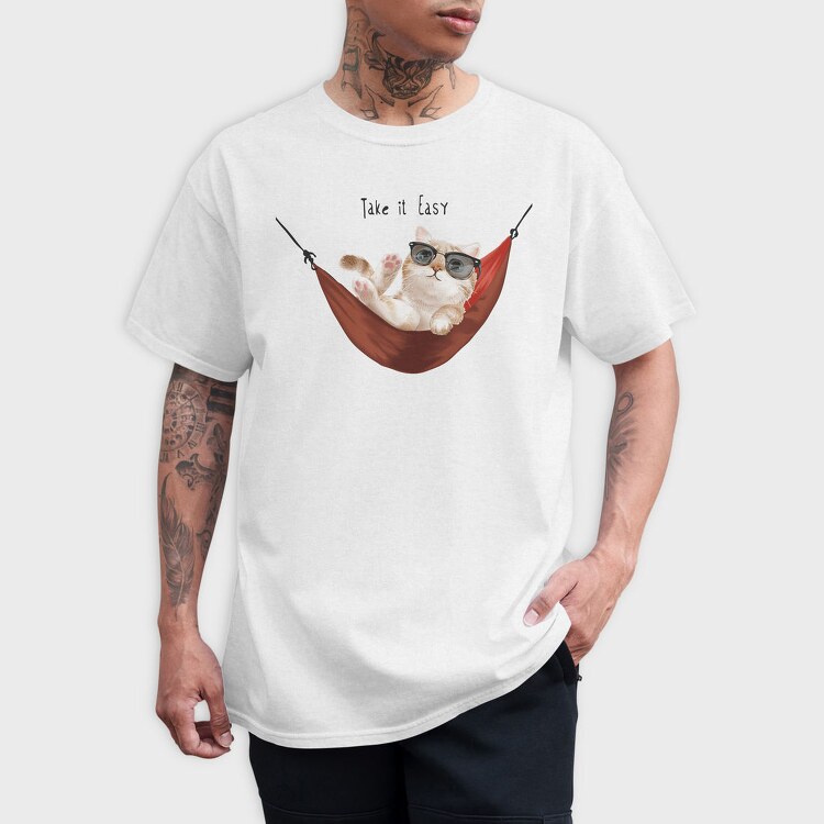 Cat Chill Vibes, Tricou Barbati (Unisex)