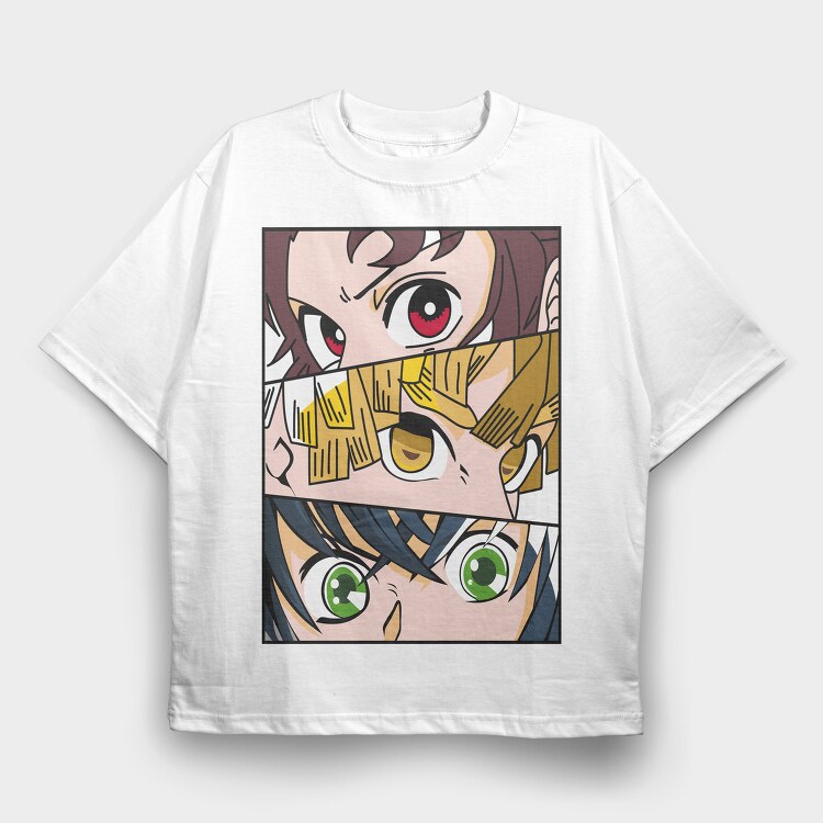 Anime Eyes, Tricou Oversize Barbati (Unisex)