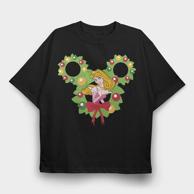 Aurora Holiday Wreath, Tricou Oversize Barbati (Unisex)