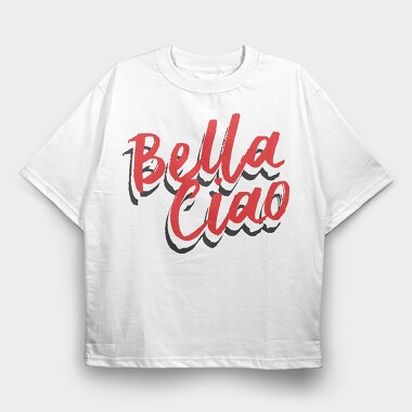 Bella Ciao Red, Tricou Oversize Barbati (Unisex)