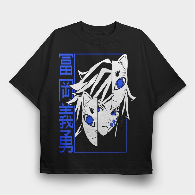 Blue Ink Drops, Tricou Oversize Barbati (Unisex)