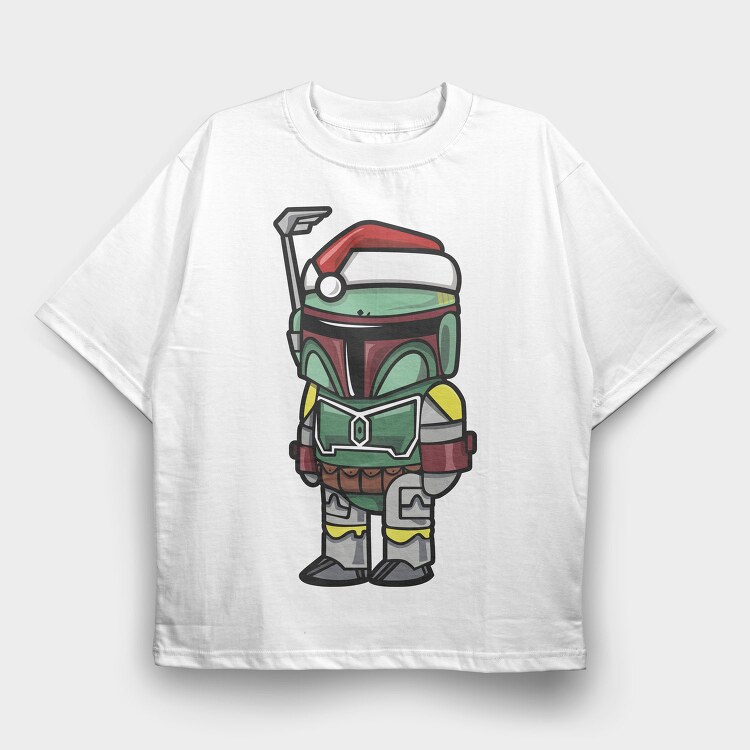 Boba Fett Xmas, Tricou Oversize Barbati (Unisex)