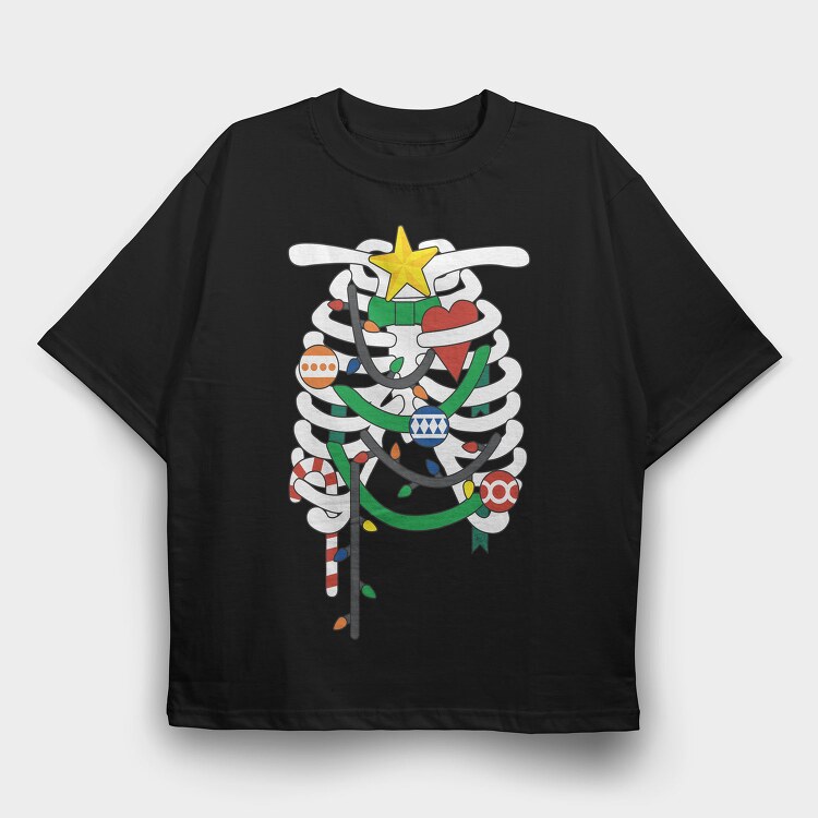 Christmas Lights Tree, Tricou Oversize Barbati (Unisex)