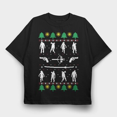 Christmas Tree Snowflakes, Tricou Oversize Barbati (Unisex)