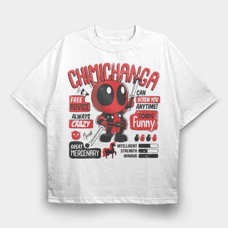 Deadpool Chibi Advice, Tricou Oversize Barbati (Unisex)