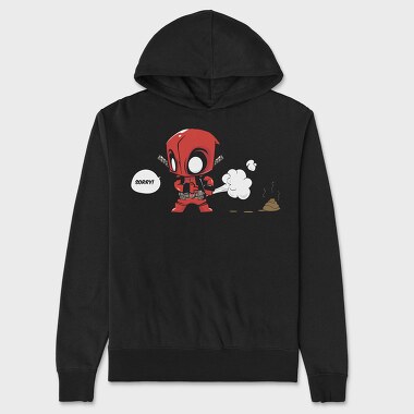 Deadpool Chibi Poop, Hanorac Oversize Barbati (Unisex)