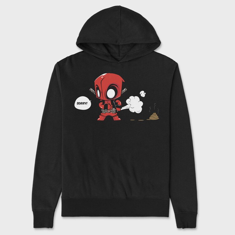 Deadpool Chibi Poop, Hanorac Oversize Barbati (Unisex)