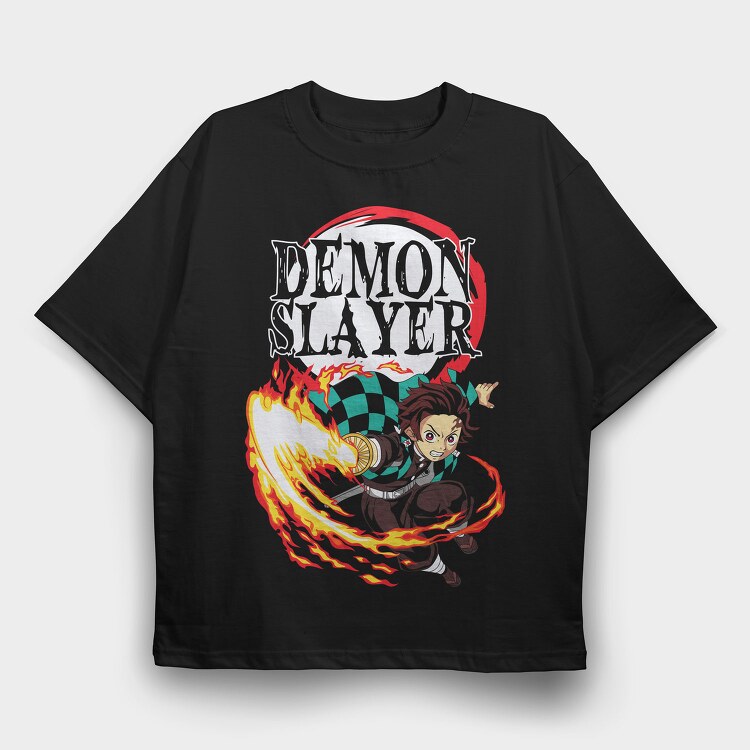 Demon Slayer Flame Boy, Tricou Oversize Barbati (Unisex)