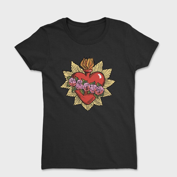 Flaming Heart Roses, Tricou Femei