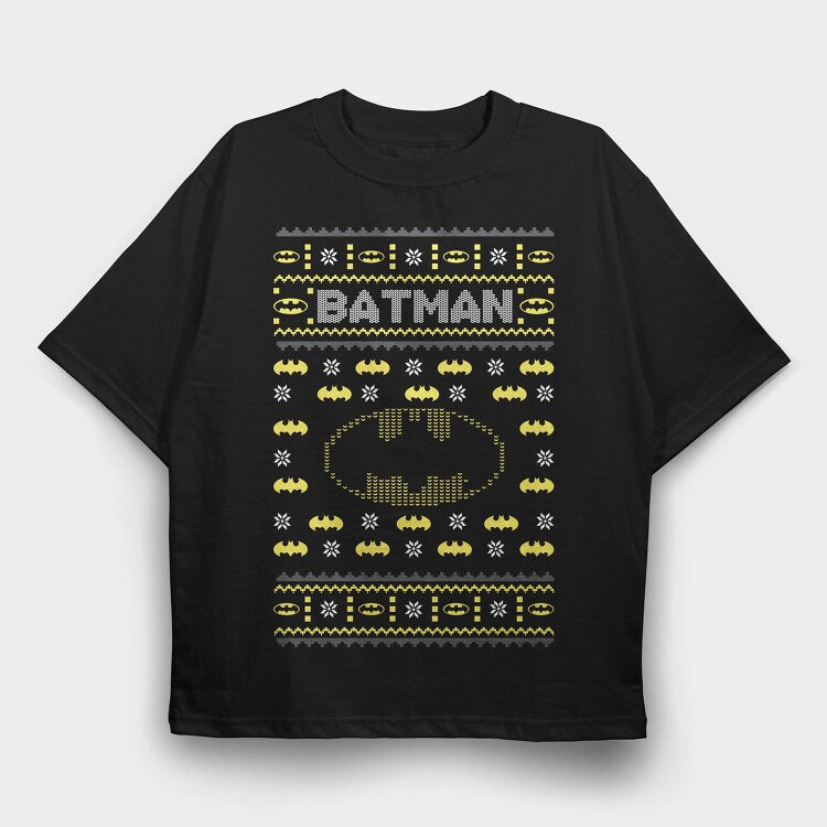 Batman Yellow Pattern, Tricou Oversize Barbati (Unisex)