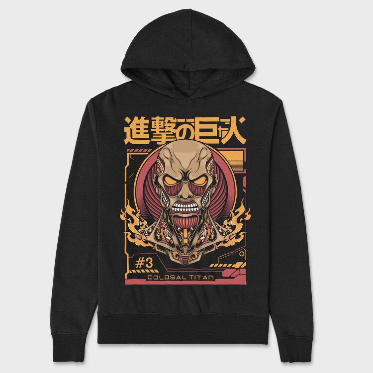 Colossal Titan Face 1, Hanorac Oversize Barbati (Unisex)