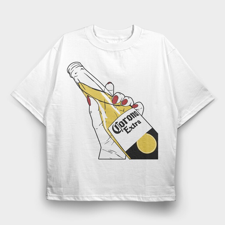 Corona Extra Hand, Tricou Oversize Barbati (Unisex)