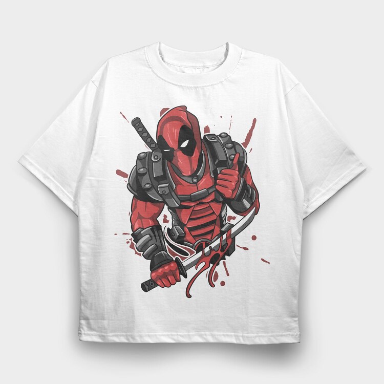 Deadpool Blood Bath, Tricou Oversize Barbati (Unisex)