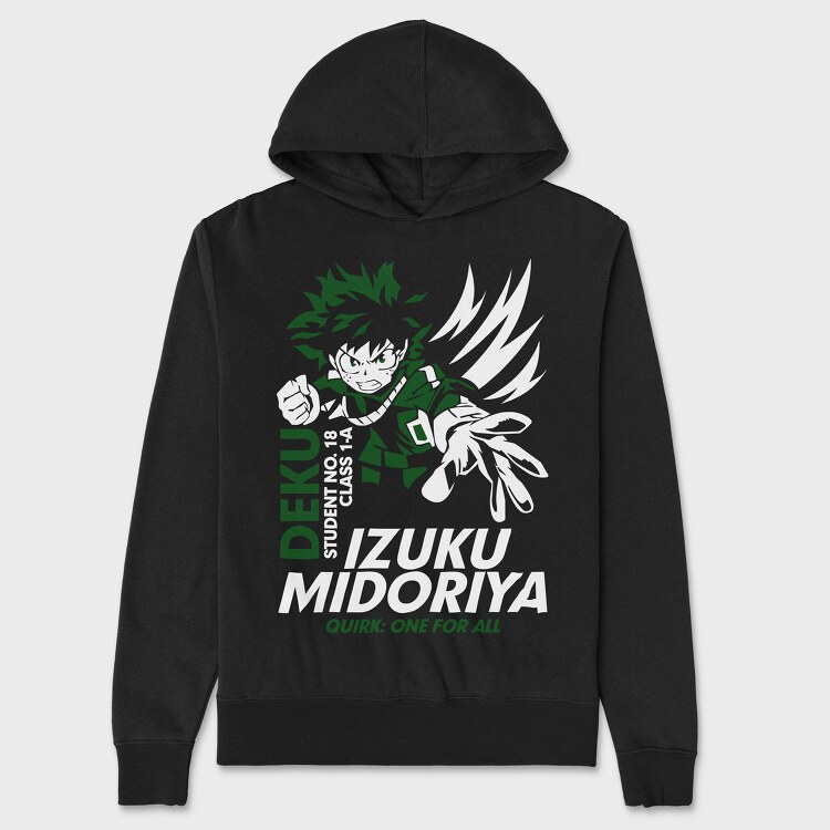Deku Quirk One For All, Hanorac Oversize Barbati (Unisex)