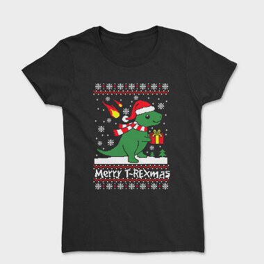 Dino Xmas Sweater, Tricou Femei