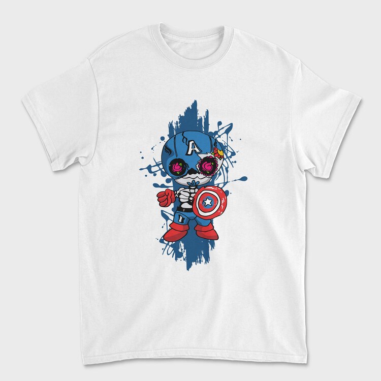Captain America Skull, Tricou Barbati (Unisex)