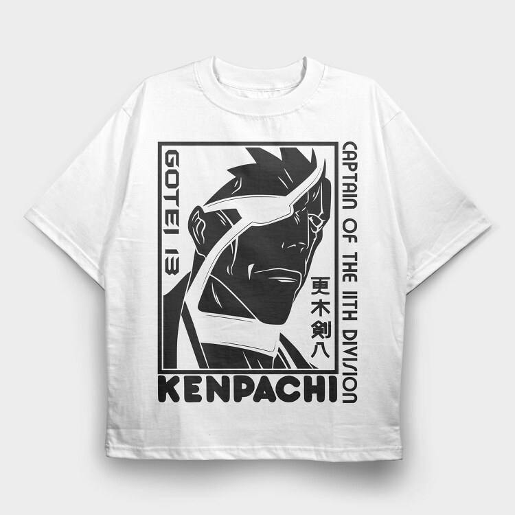 Captain Kenpachi, Tricou Oversize Barbati (Unisex)