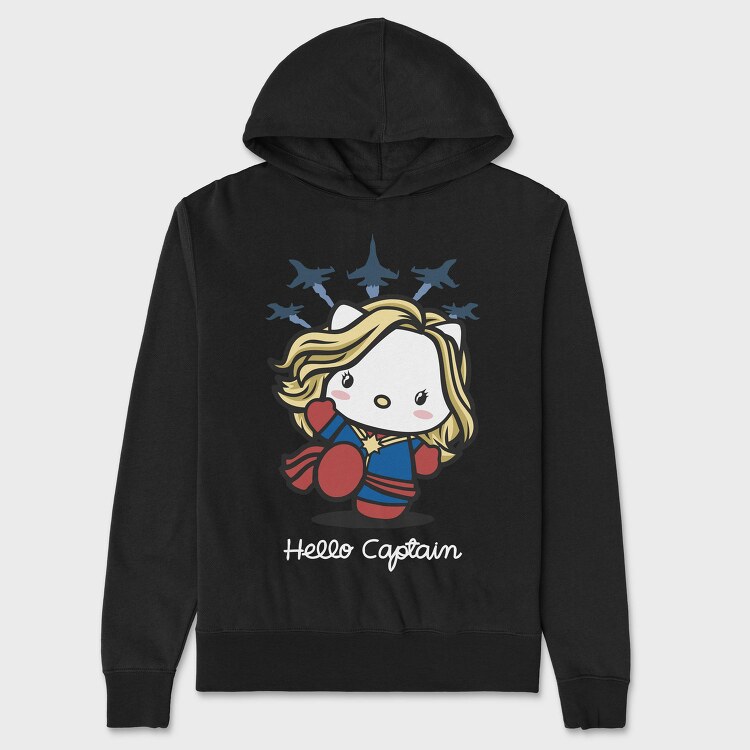 Captain Marvel Chibi, Hanorac Oversize Barbati (Unisex)