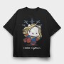 Captain Marvel Chibi, Tricou Oversize Barbati (Unisex)