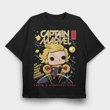 Captain Marvel Comic, Tricou Oversize Barbati (Unisex)