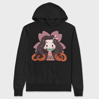 Chibi Flute Girl, Hanorac Oversize Barbati (Unisex)