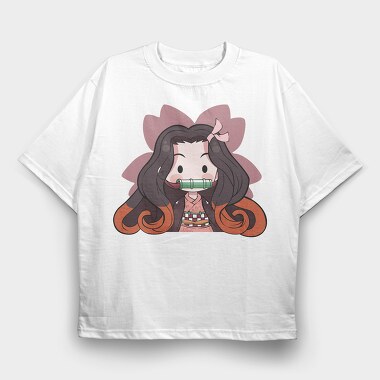 Chibi Flute Girl, Tricou Oversize Barbati (Unisex)
