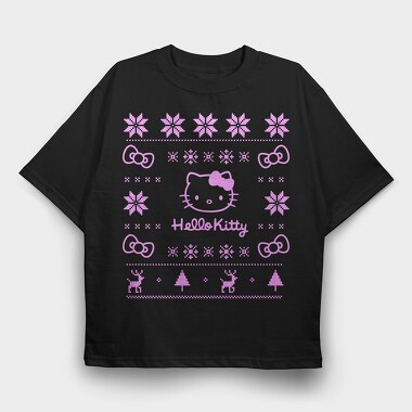 Hello Kitty Snowflake, Tricou Oversize Barbati (Unisex)