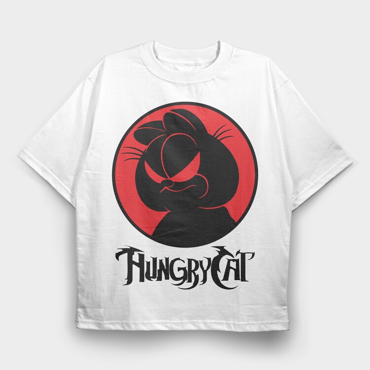 Hungry Cat, Tricou Oversize Barbati (Unisex)