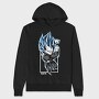 Ice Wolf Roar, Hanorac Oversize Barbati (Unisex)