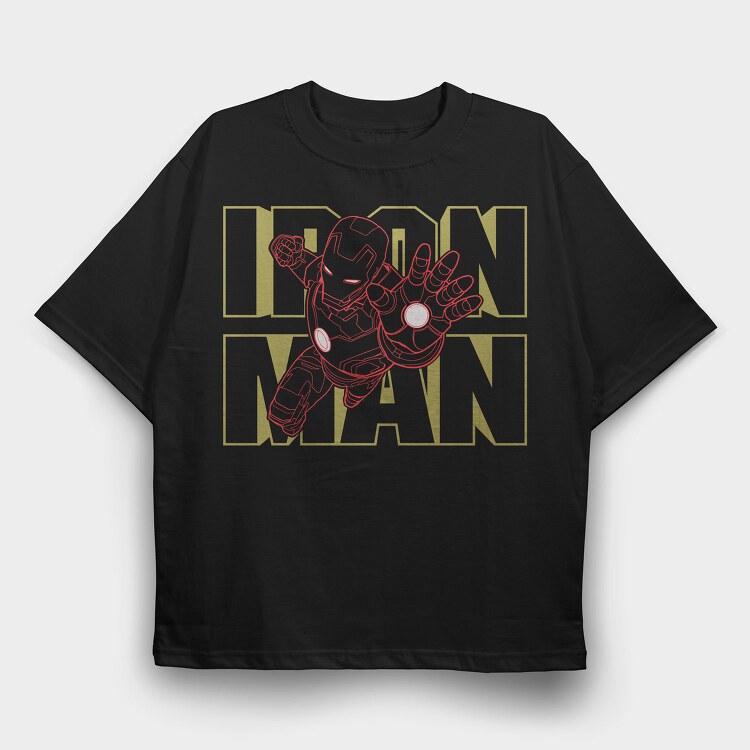 Iron Man Outline, Tricou Oversize Barbati (Unisex)