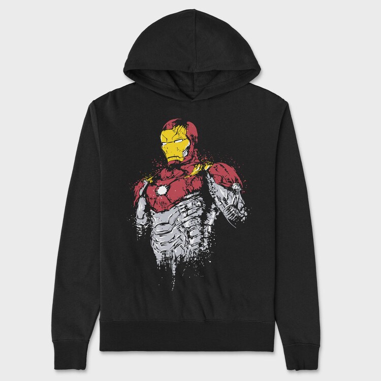 Iron Man Splatter, Hanorac Oversize Barbati (Unisex)