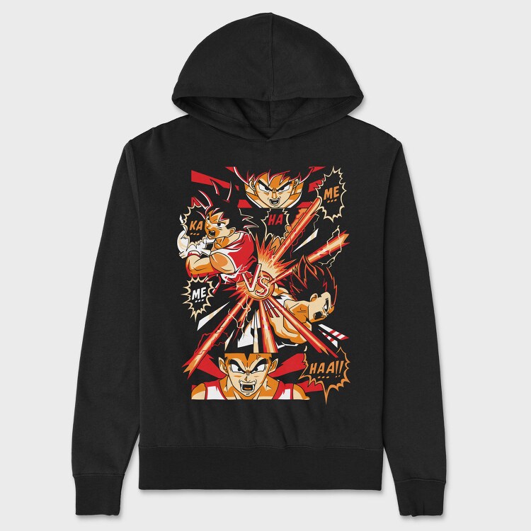 Goku Vs Vegeta, Hanorac Oversize Barbati (Unisex)