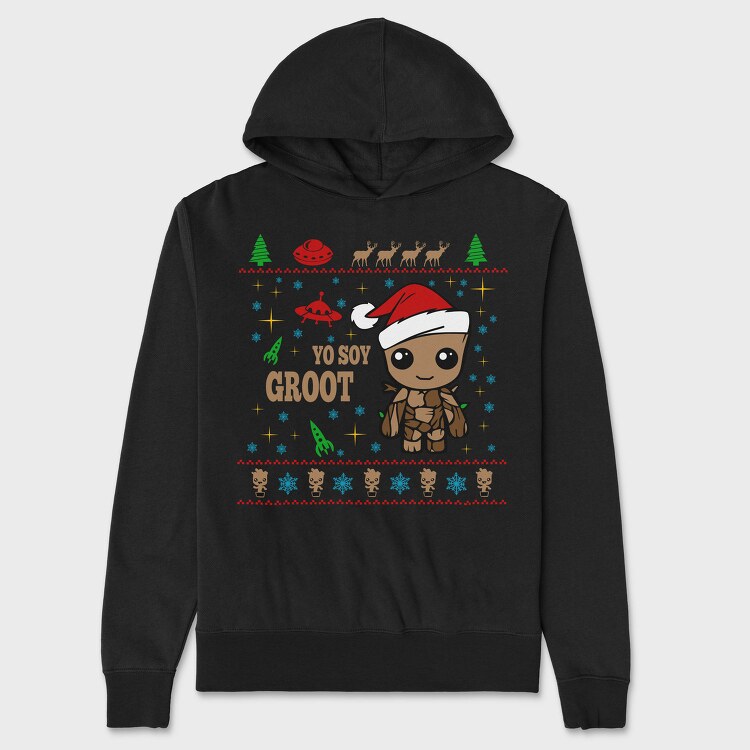 Grootmas Alien Xmas, Hanorac Oversize Barbati (Unisex)
