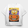 Halloween Maggie Pumpkin, Tricou Oversize Barbati (Unisex)
