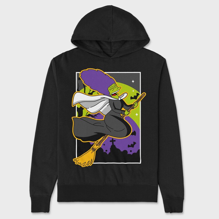 Halloween Witch Flyer, Hanorac Oversize Barbati (Unisex)