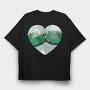 Heart Mountain Split, Tricou Oversize Barbati (Unisex)